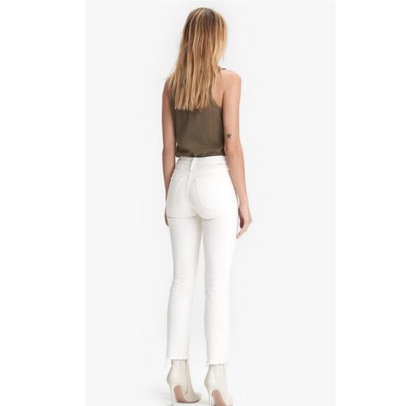 MOTHER | NEW The Rascal Crop Fray Cream Puff Beige Off White High Rise Jeans 24 - Picture 3 of 16